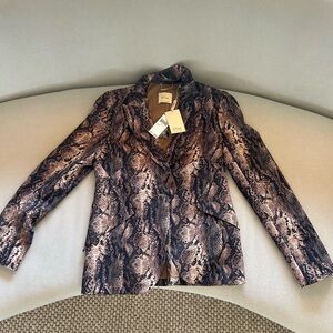 Elie Tahari Brown and Black Snakeskin Blazer